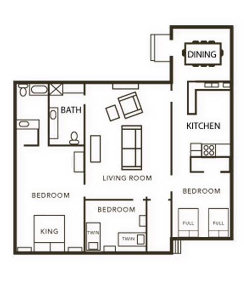 Heidelberg Lodges Rock House Cottage floor plan